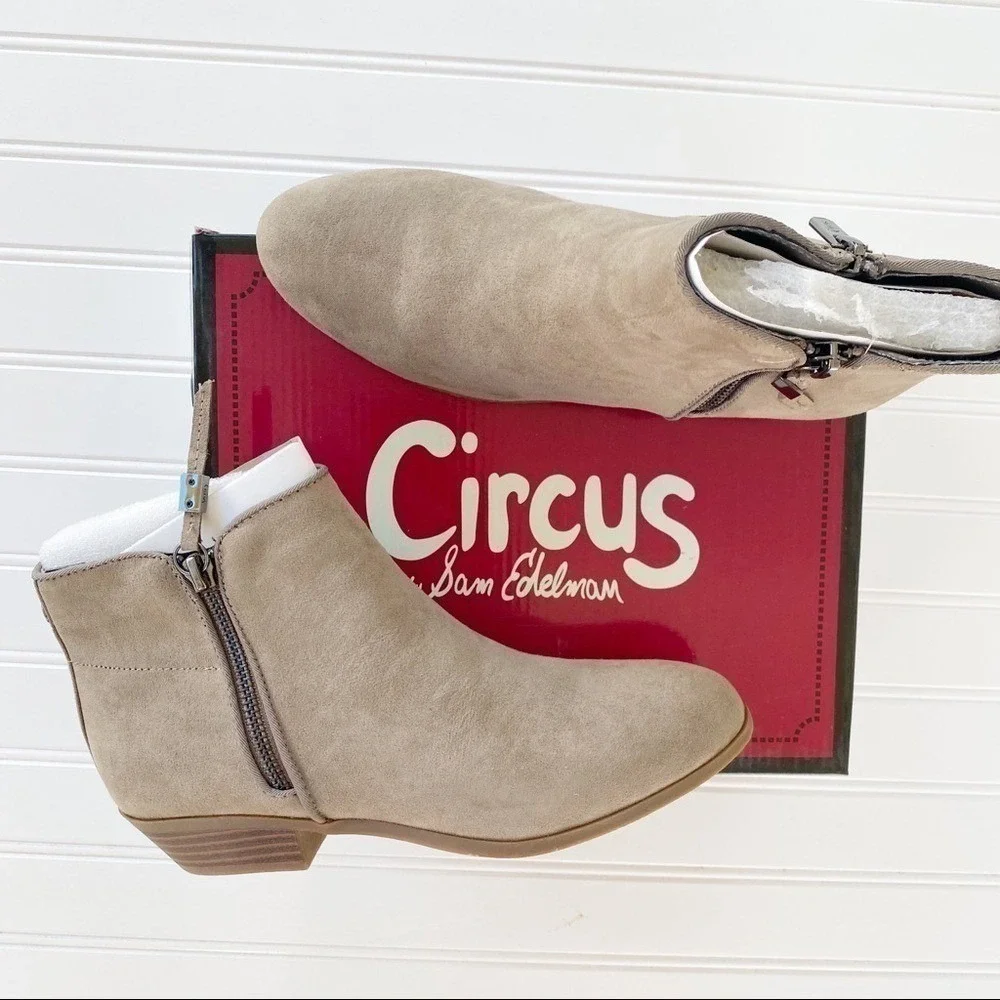 Circus by Sam Edelman Paula Hunter Booties Size 4 Putty Suede Ankle Boots New